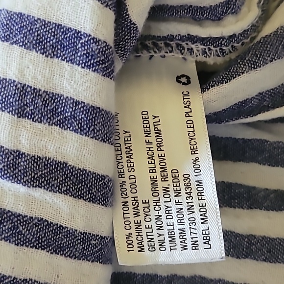 Universal Thread Target cotton boho blue white striped button top blouse shirt - Picture 6 of 6